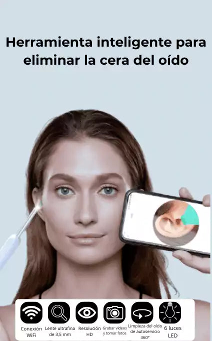 Limpiador de Oídos Con Cámara Endoscopio - Puro™