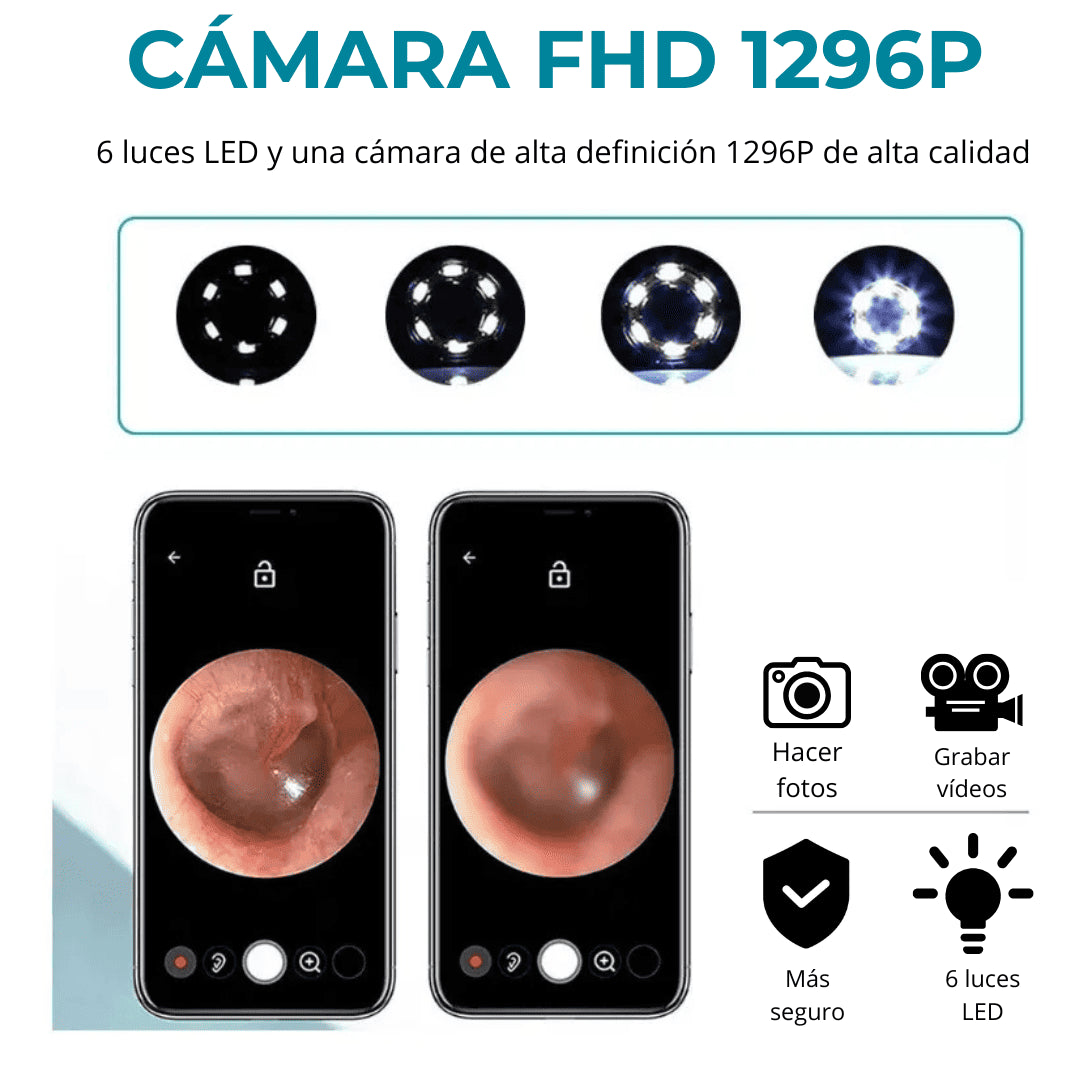 Limpiador de Oídos Con Cámara Endoscopio - Puro™