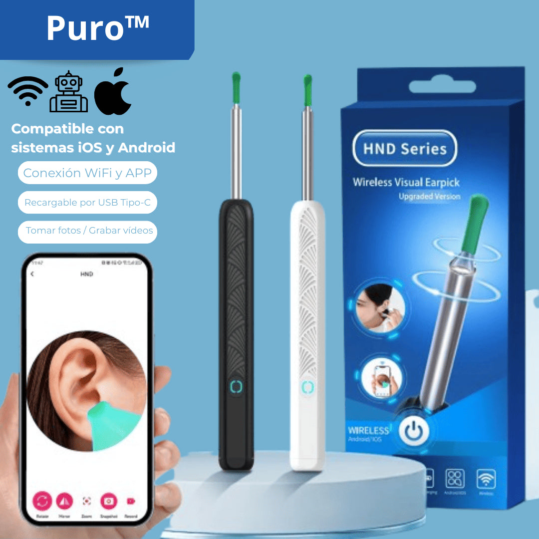 Limpiador de Oídos Con Cámara Endoscopio - Puro™